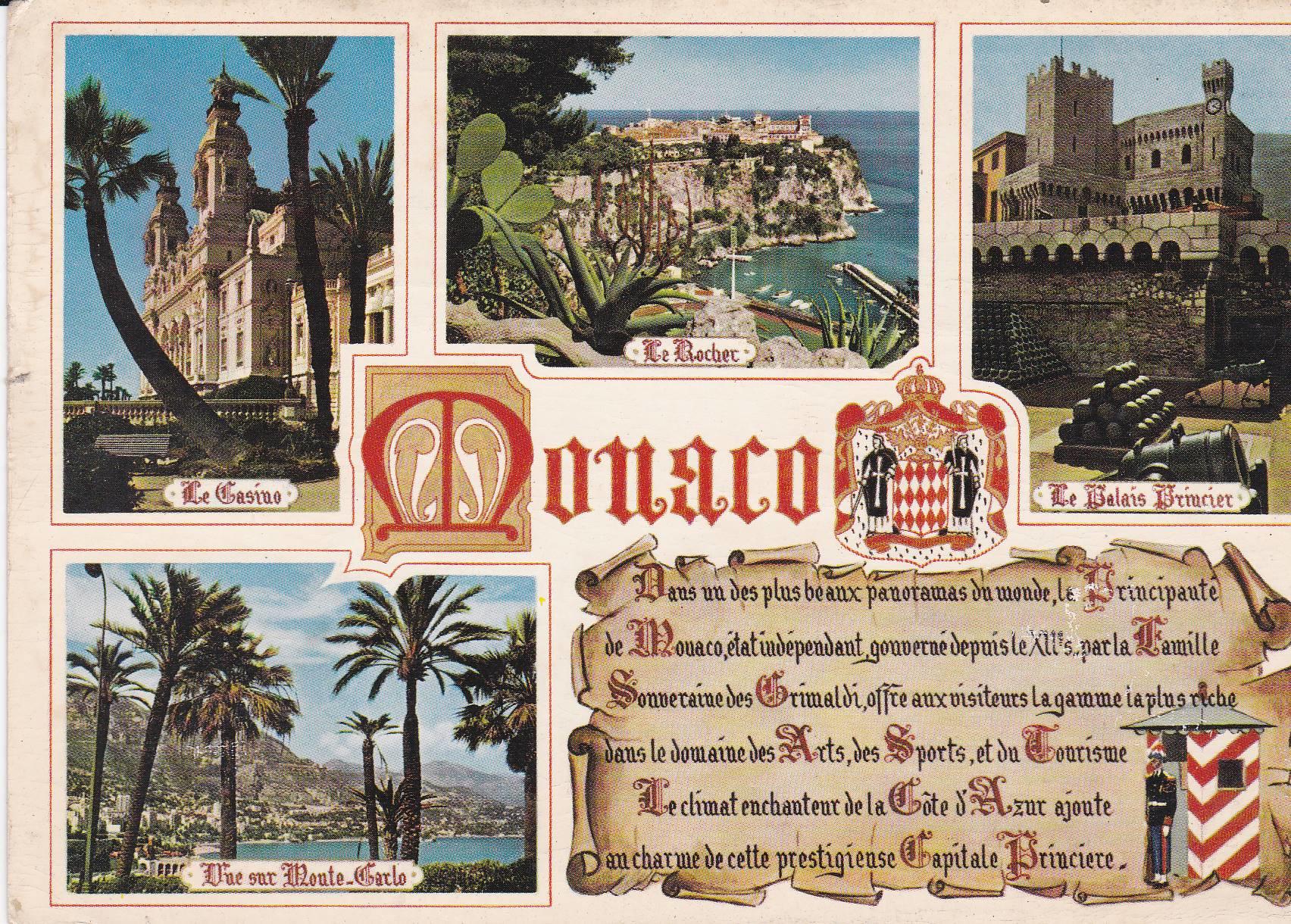POSTAL B7976: PRINCIPADO DE MONACO: RIVIERA FRANCESA