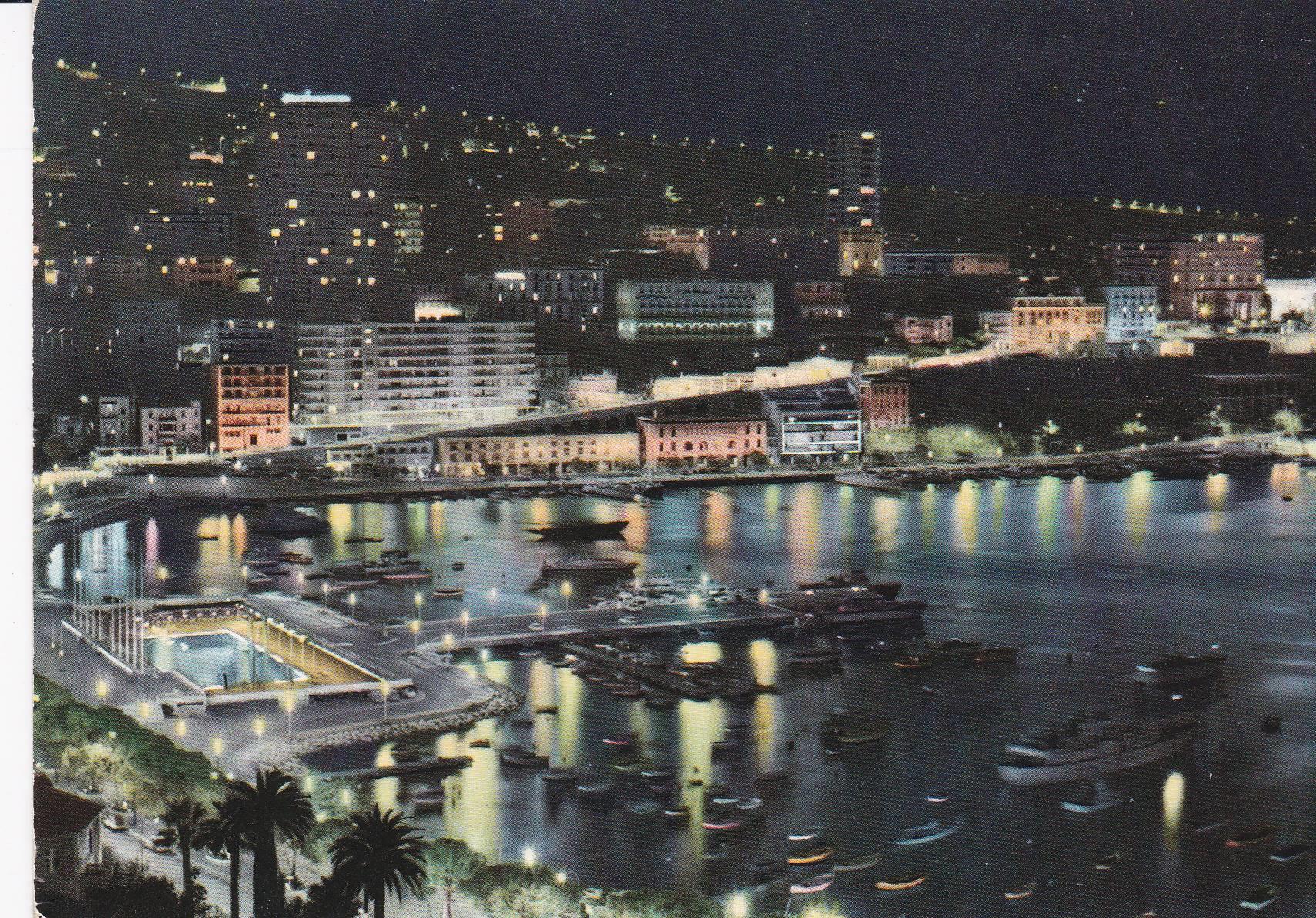 POSTAL B7983: PRINCIPADO DE MONACO: VISTA AEREA NOCTURNA MONTE CARLO