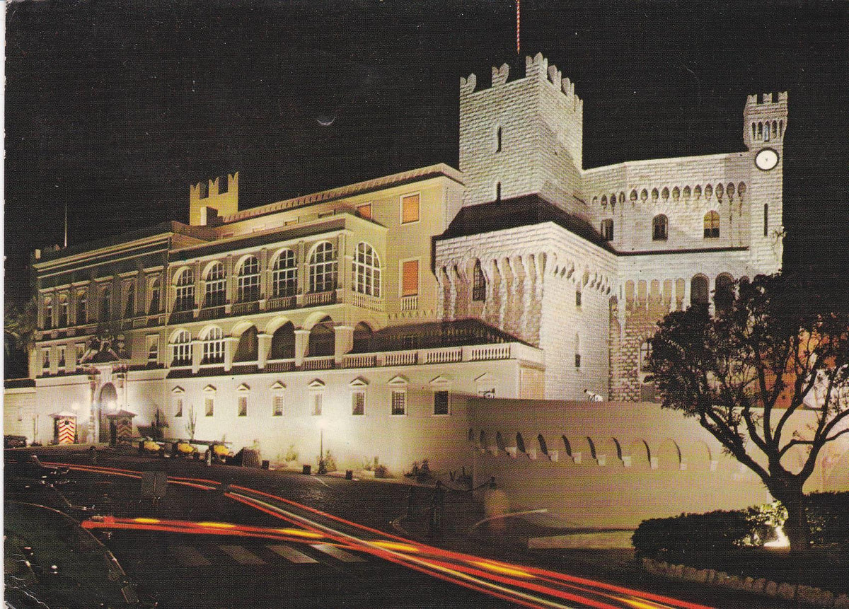 POSTAL B7995: PRINCIPADO DE MONACO: PALACIO DEL PRINCIPE VISTA NOCTURNA