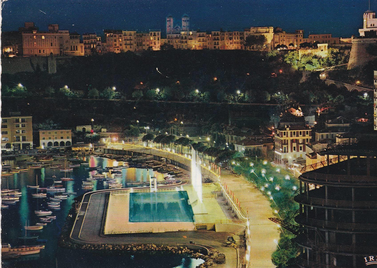 POSTAL B7999: PRINCIPADO DE MONACO: VISTA AEREA NOCTURNA
