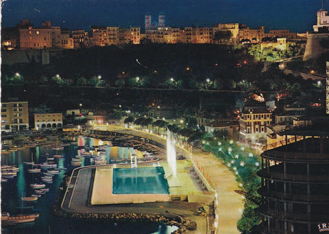 POSTAL B7999: PRINCIPADO DE MONACO: VISTA AEREA NOCTURNA
