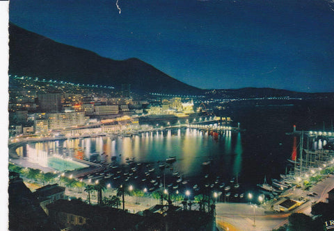 POSTAL B8000: PRINCIPADO DE MONACO: VISTA AEREA NOCTURNA