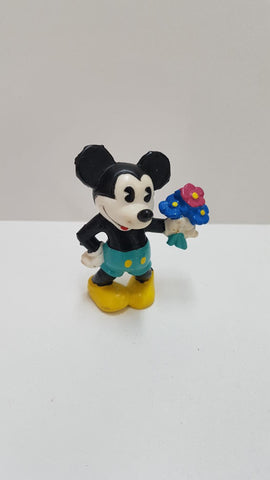 Figura PVC Disney: Mickey Mouse con un ramo de flores. Bully, 1986