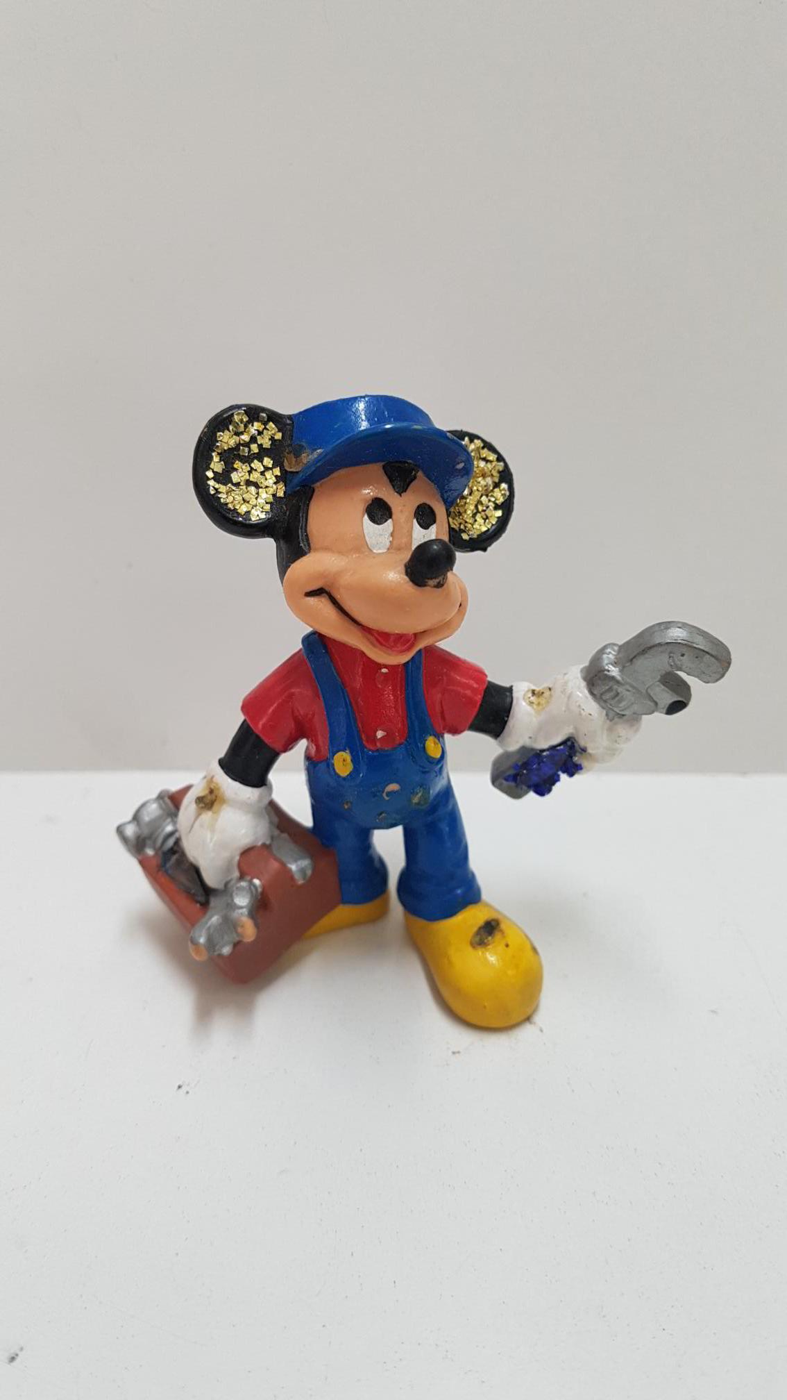 Figura PVC Disney: Mickey Mouse mecanico. Tiene adornos artesanales. Bullyland, handpainted