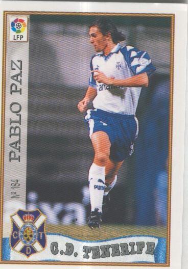 Cromo Liga 97/98: C.D.Tenerife numero 184: Pablo Paz