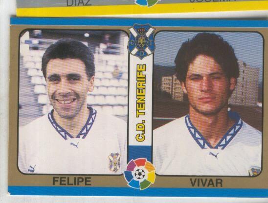 Cromos: Futbol Total Liga 95: C.D.Tenerife. numero 090: Felipe y Vivar