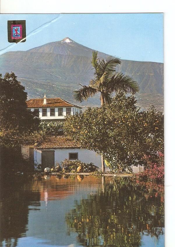Postal 029556 : La Orotova (Tenerife). Casa tipica con el Teide al fondo