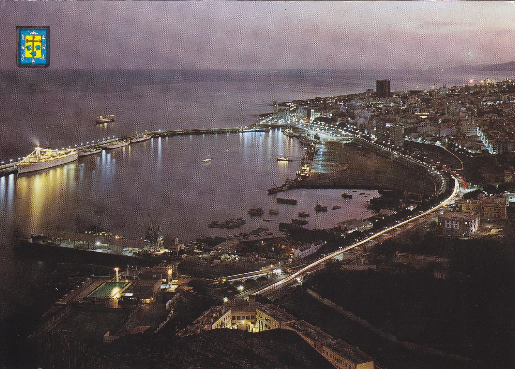 Postal 60236: Vista nocturna del puerto (Sta. Cruz de Tenerife). 