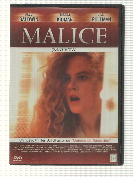 DVD pelicula: Malice (Malicia). Dirigida por Harold Becker con Alec Baldwin, Nicole Kidman, Bill Pullman