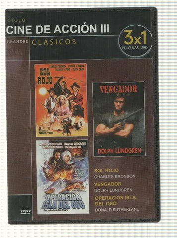 Cine de Accion III (3x1 peliculas DVD): Sol Rojo, Vengador, Operacion Isla del Oso. Grandes Clasicos