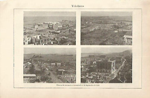 LAMINA ESPASA 1645: Efectos del terremoto de Yokohama del 1 de Septiembre de 1923