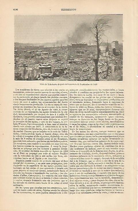 LAMINA ESPASA 2783: Terremoto de Yokohama 1923