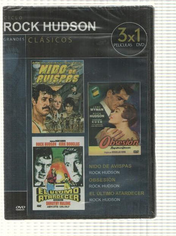 DVD (3x1 peliculas): Ciclo Rock Hudson. Nido de Avispas, Obsesion, El ultimo atardecer - Coleccion Grandes Clasicos. Grandes Clasicos