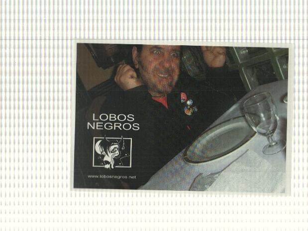 Postal: Luis Martin Gil de los Lobos Negros sentado en la mesa de un restaurante