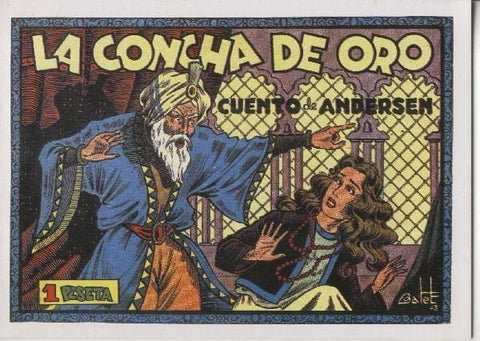 Facsimil: Cuento de Andersen: La concha de oro (dibujo de Batet)