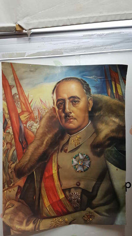 Lamina: Papel apergaminado. Retrato de Francisco Franco Bahamonde