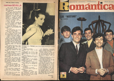 Romantica numero 248: Los Mustang-Carmen Sevilla (numerado 2 en trasera) (cubierta suelta)