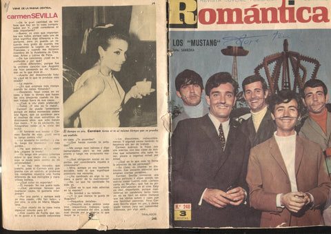 Romantica numero 248: Los Mustang-Carmen Sevilla (numerado 4 en trasera) (grapa oxidada) 