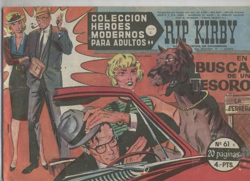Heroes Modernos serie C: Rip Kirby numero 61 (numerado 2 en trasera)