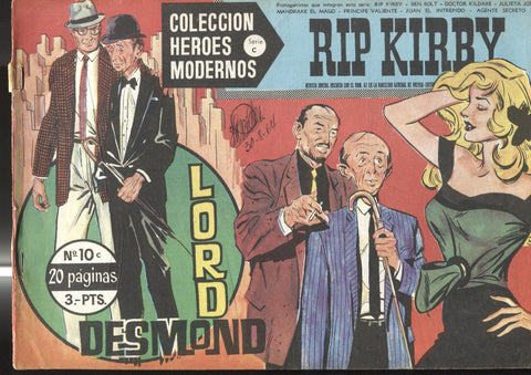 Heroes Modernos serie C: Rip Kirby numero 10 (numerado 2 en trasera)