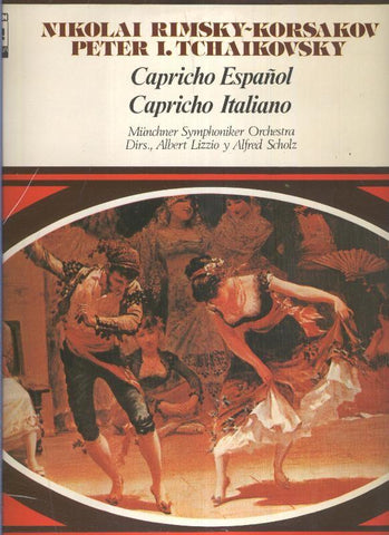 Disco LP: Capricho Español y Capricho italiano de Rimski Korsakov y Tchaikovsky