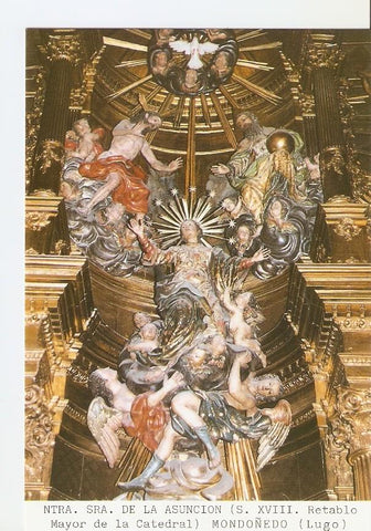 Postal 027189 : Ntra. Sra. De la Asuncion (S. XVIII. Retablo Mayor de la Catedral) Mondoñedo (Lugo)