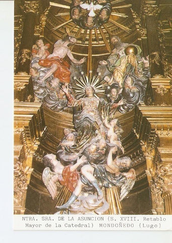 Postal 027934 : Ntra. Sra. De la Asuncion (S. XVIII. Retablo Mayor de la Catedral) Mondoñedo (Lugo)