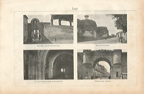 LAMINA ESPASA 1812: Edificios de Lugo