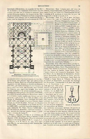 LAMINA ESPASA 8528:Planta de la Catedral de Mondoñedo Lugo