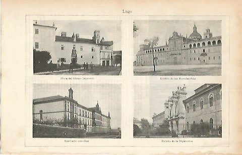 LAMINA ESPASA 1813: Vistas de Lugo