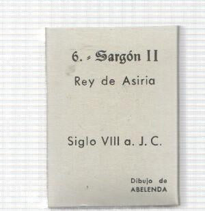 Caja de Cerillas: Sargon II  Rey de Asiria, Siglo VIII a J.c. dibujo de Abelenda