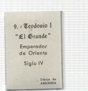 Caja de Cerillas: Teodosio I El Grande Emperador de Oriente Siglo IV . dibujo de Abelenda