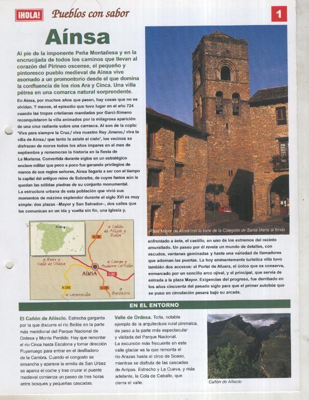 Guia HOLA de pueblos con sabor, ficha 01: Ainsa