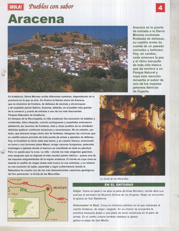 Guia HOLA de pueblos con sabor, ficha 04: Aracena