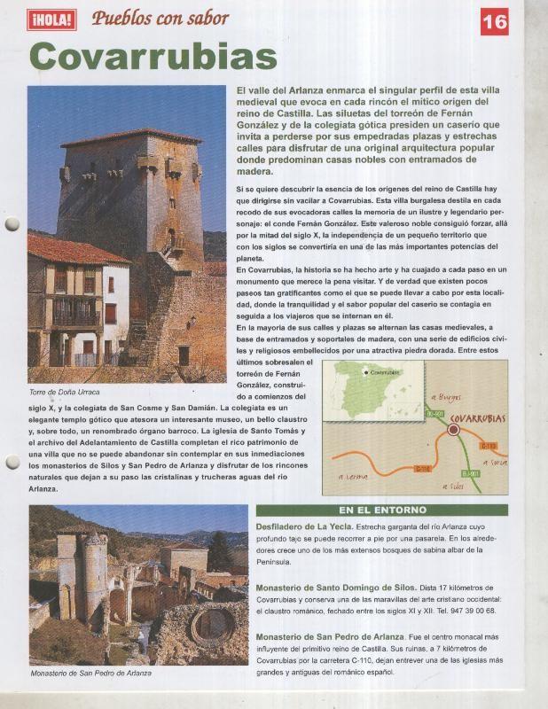 Guia HOLA de pueblos con sabor, ficha 16: Covarrubias
