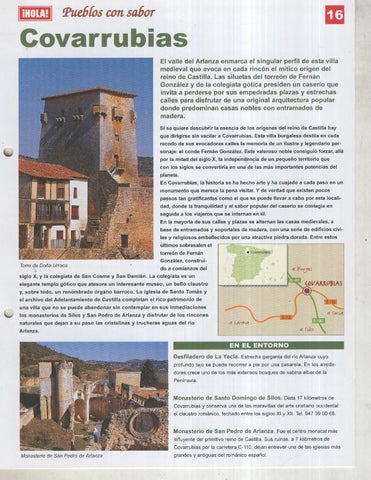 Guia HOLA de pueblos con sabor, ficha 16: Covarrubias