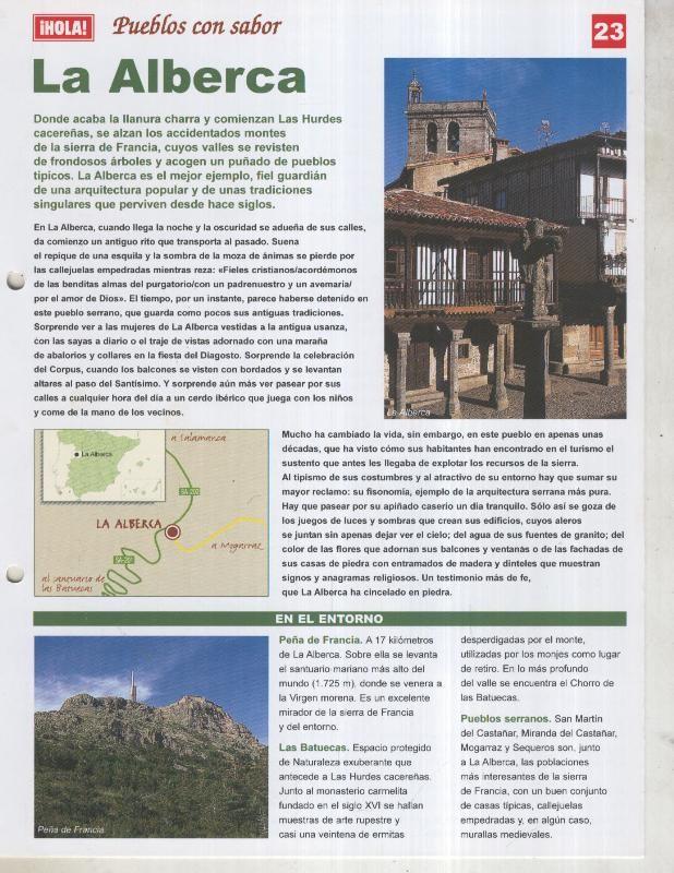 Guia HOLA de pueblos con sabor, ficha 23: La Alberca