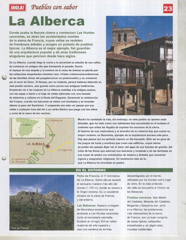 Guia HOLA de pueblos con sabor, ficha 23: La Alberca