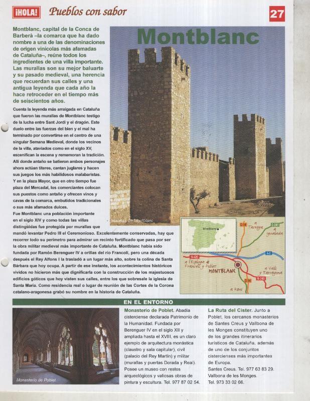 Guia HOLA de pueblos con sabor, ficha 27: Montblanc