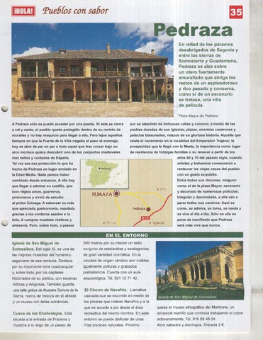Guia HOLA de pueblos con sabor, ficha 35: Pedraza