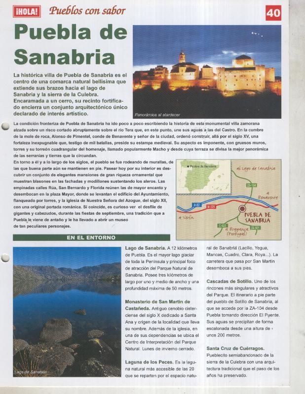Guia HOLA de pueblos con sabor, ficha 40: Puebla de Sanabria