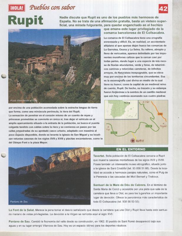 Guia HOLA de pueblos con sabor, ficha 42: Rupit
