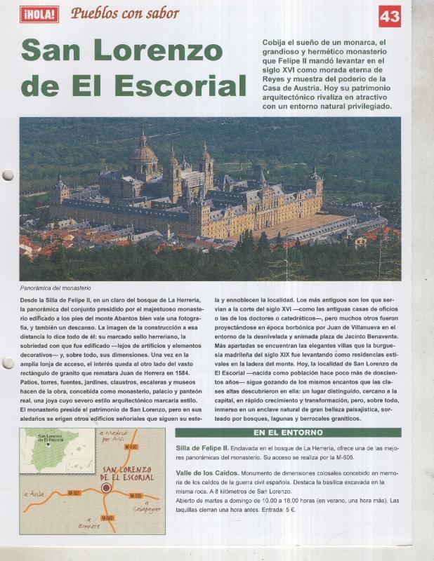 Guia HOLA de pueblos con sabor, ficha 43: San Lorenzo de El Escorial