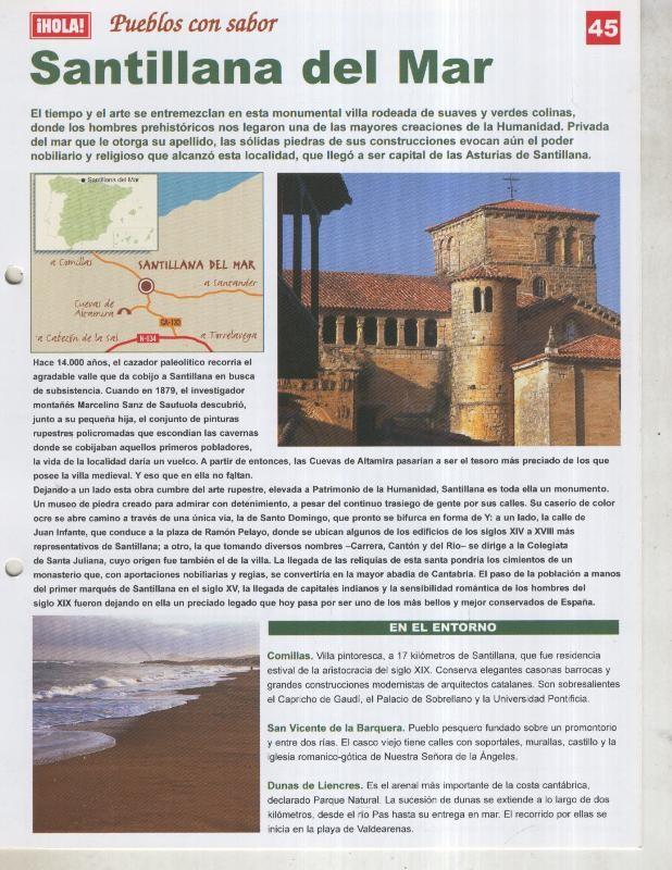 Guia HOLA de pueblos con sabor, ficha 45: Santillana del Mar