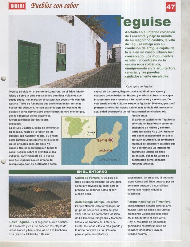 Guia HOLA de pueblos con sabor, ficha 47: Teguise