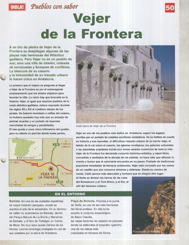 Guia HOLA de pueblos con sabor, ficha 50: Vejer de la Frontera