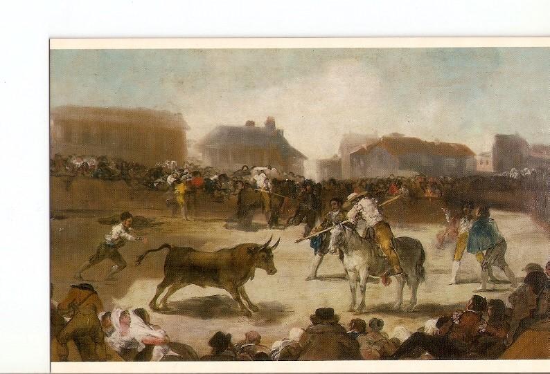 Postal 021203 : Toros en un pueblo, Goya