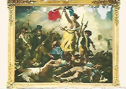 POSTAL 56008: La Libertad guiando al pueblo de Delacroix