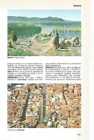 LAMINA 11165: Lago Titicaca Bolivia. Vista de Bolonia Italia