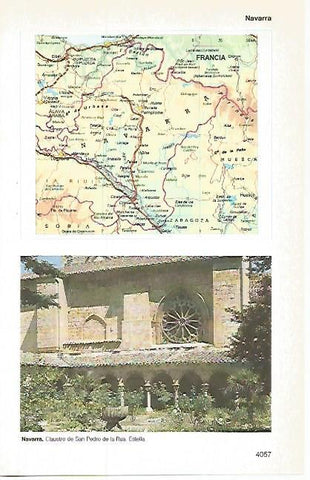 LAMINA 11260: Mapa de Navarra y San Pedro de la Rua en Estella